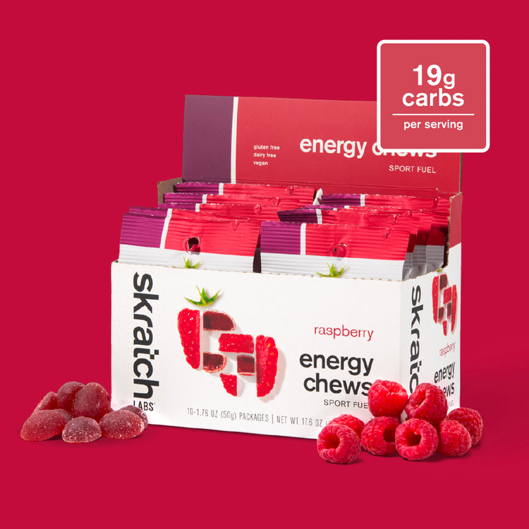 Energy Chews Sport Fuel - Single Pouch 10 Pack, Raspberry