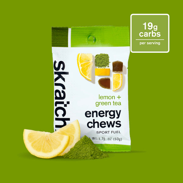 Energy Chews Sport Fuel - Single Pouch, Lemon + Green Tea