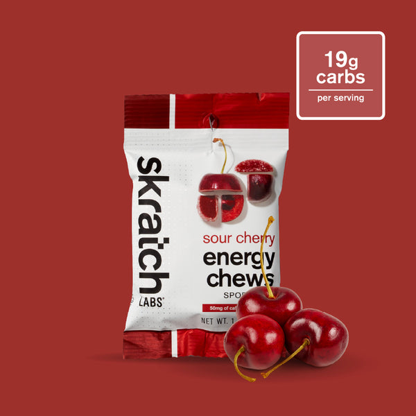 Energy Chews Sport Fuel - Single Pouch, Sour Cherry (50mg Caffeine)