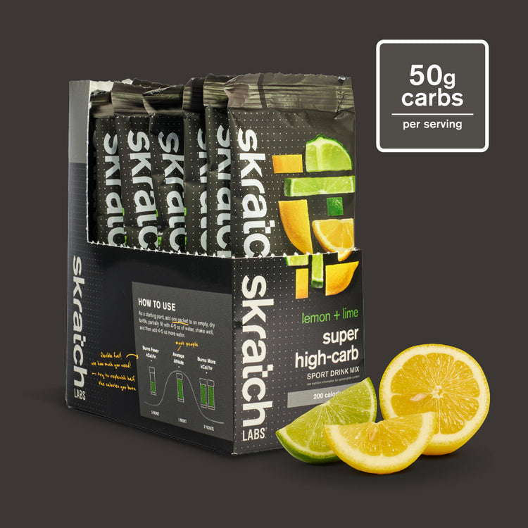 Super High-Carb Sport Drink Mix - 8-Pack (200-Calorie Packets), Lemon + Lime