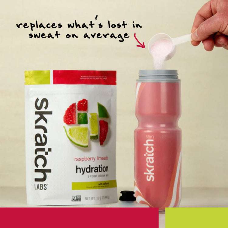 Hydration Sport Drink Mix, Resealable Bag - 20 serving,  Raspberry Limeade (50mg Caffeine)