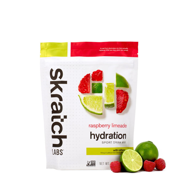 Hydration Sport Drink Mix, Resealable Bag - 20 serving,  Raspberry Limeade (50mg Caffeine)